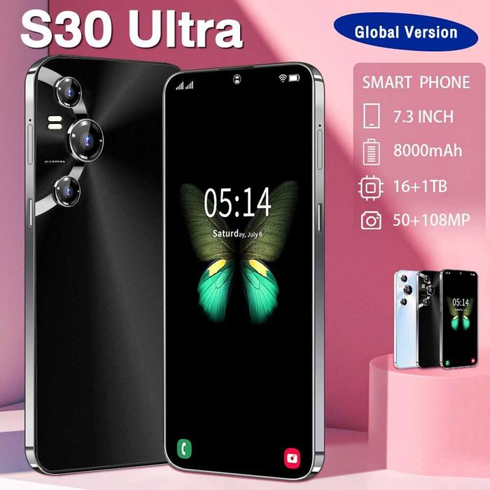 S30 Ultra Smartphone Android 13,16+1TB 7.3'' 50+108MP 8000mAh Dual SIM