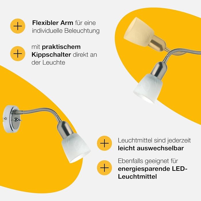 Aplica de perete BRILLANT Sofia din fier/crom