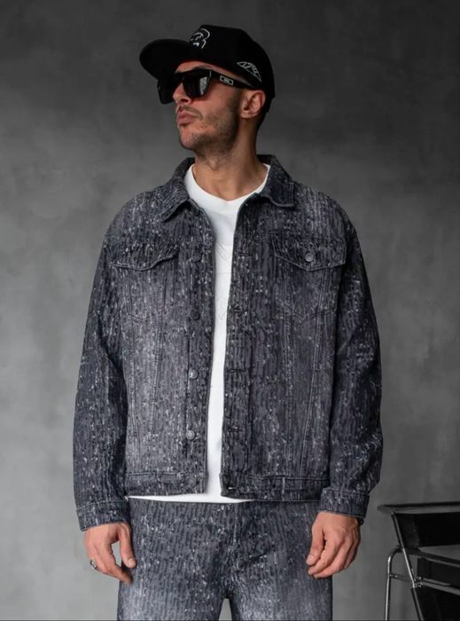 Мъжко тъмно дънково яке - премиум