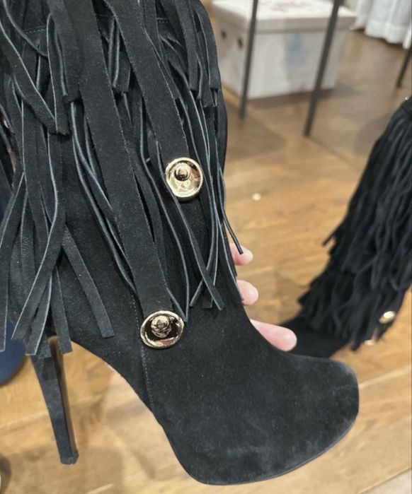 Cizme Roberto Venuti Piele Naturala (Cu Franjuri si Medalion)