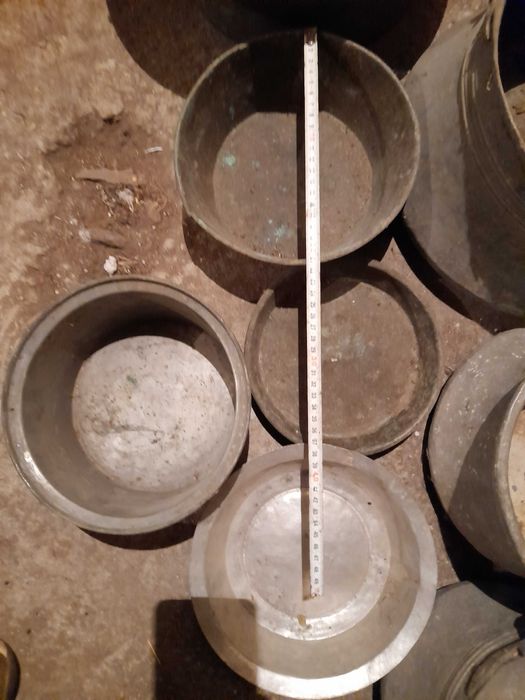 Медни котли,сахани, тенджера с капак и алуминиева тава с дупки