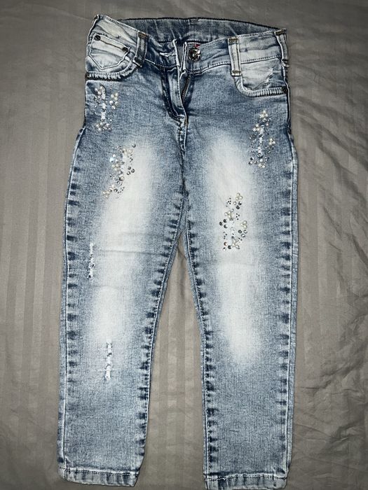 Джинсы штаны модные на девочку 3-7 лет