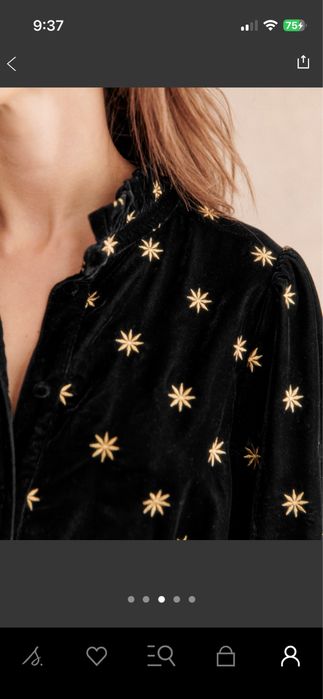 Рокля черно кадифе на Sezane