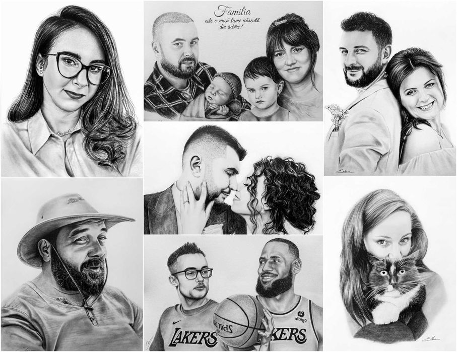 Portret realist in creion / portret personalizat / desen la comanda