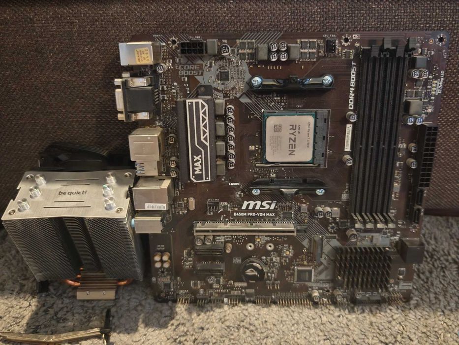 MSI B450M PRO-VDH MAX + AMD Ryzen 7 3700X 8-Core + Охладител