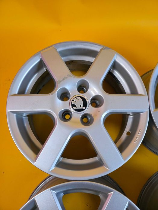 4 Jante Aliaj 5x100 15'' Skoda Fabia Scala Rapid Octavia 1 6.5J ET 38