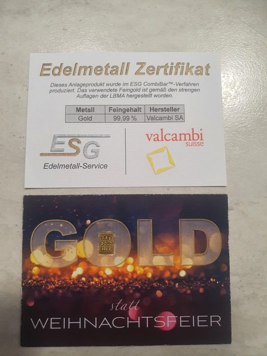 Lingou aur 0,5g , 24K, certificat