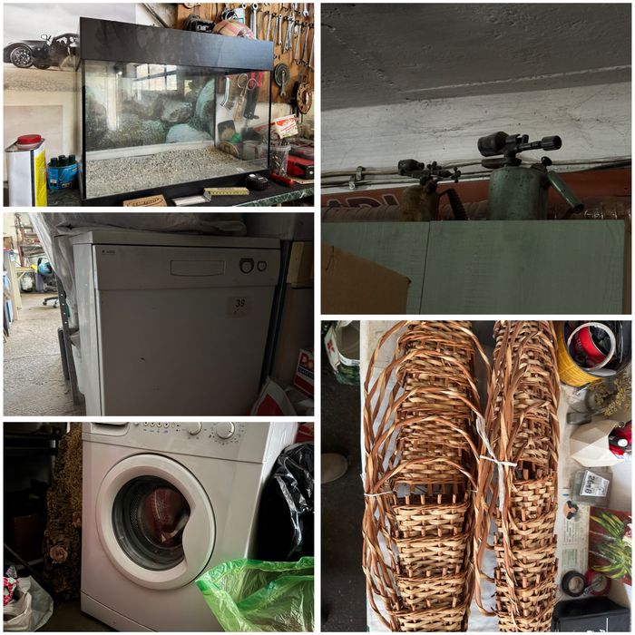 Вещи за продаване, съдомиялна, пералня, аквариум , кошници тн.