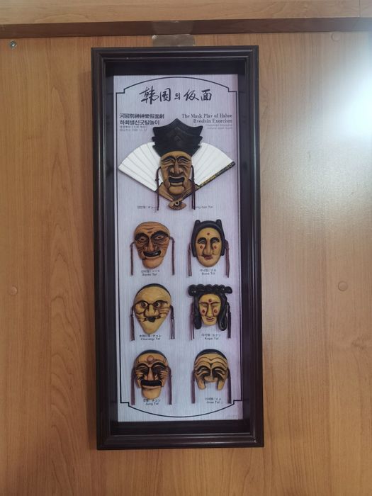 Tablou asiatic corean măști tradiționale