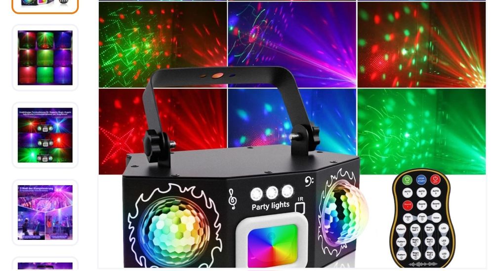Lumină Disco Vicalo Dual Balls–Nouă,RGB,Stroboscop,Activare pe Muzică
