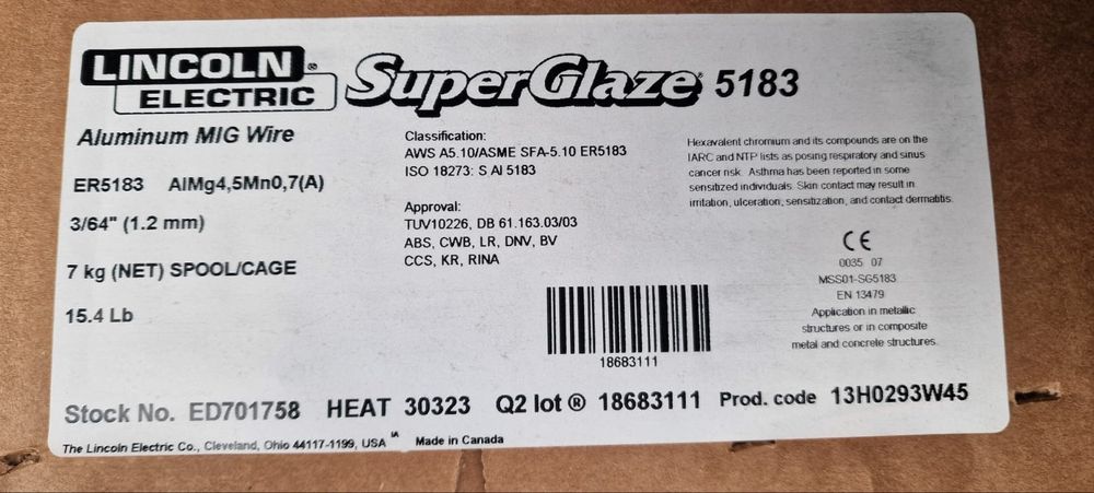 Vand sârmă de sudură aluminiu 1.2