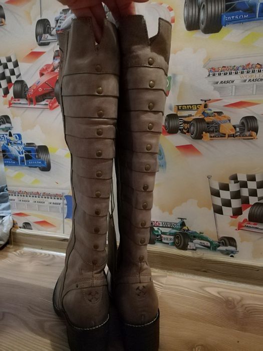 Cizme noi inalte dama piele naturala marime mica 35