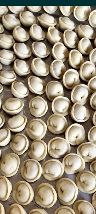 Пельмени вареники с творогом и с картошкой, манты