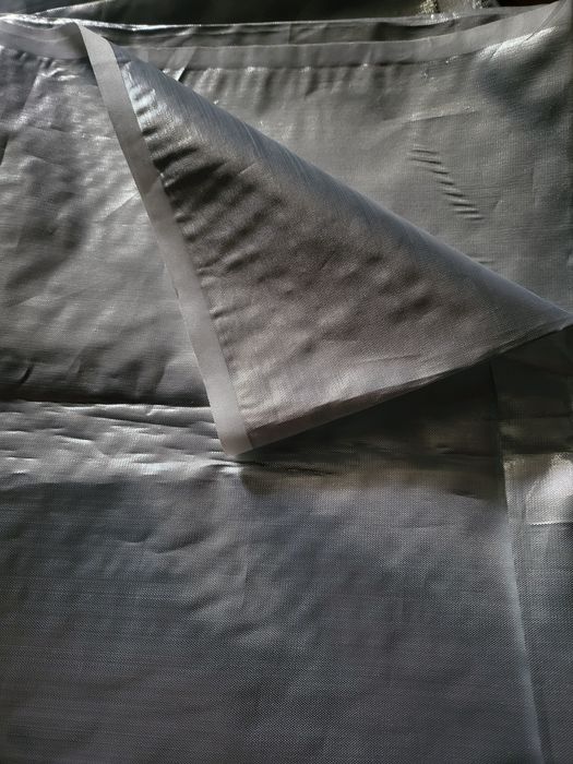 Отрез ткани парча серебряная новый 140×2м.