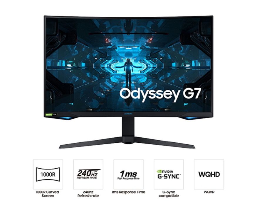 Monitor Gaming curbat Odyssey G7 32" QHD cu 1000R 240Hz 1ms (2021)