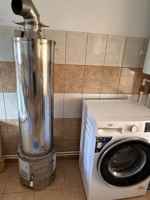 Boiler de inox pe lemne neutilizat
