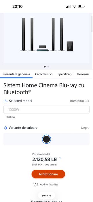 Sistem home cinema Sony Blu-ray