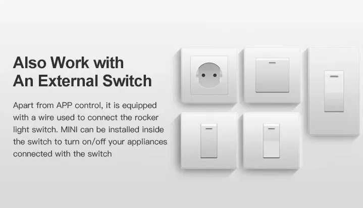 Sonoff Mini R2- Wifi прекъсвач за контакти/осветление, девиатор