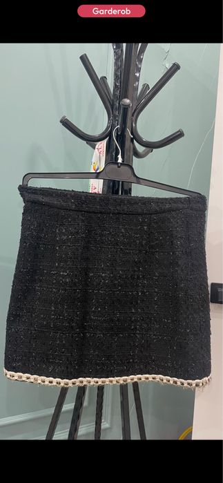 Костюм твидовый черный