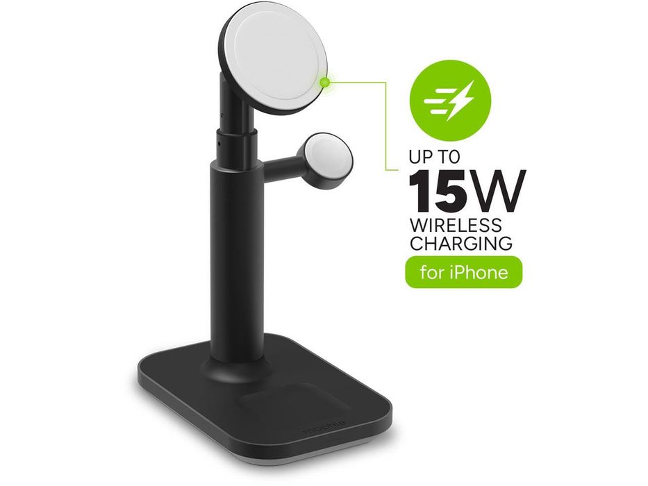 Зарядно Мophie  MagSafe 3N1 Extendable Stand Grey 15W wireless