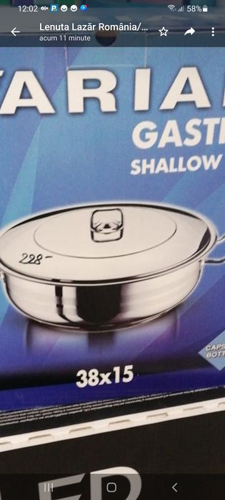 Cratiță inox Arian 17 L .(38 x 15 )Promo/269 lei