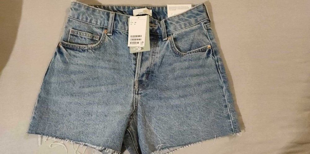 Pantaloni Scurți din Blugi H&M, Mărimea 36, Noi cu Etichetă, Talie Regular