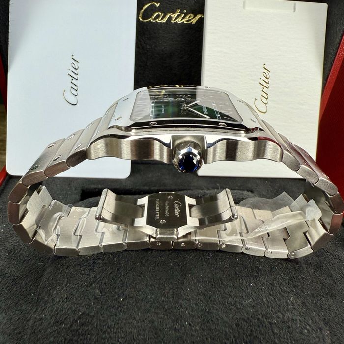 Santos de Cartier Green Dial Pe Stoc | Size L | 7400E | WSSA0062  2025