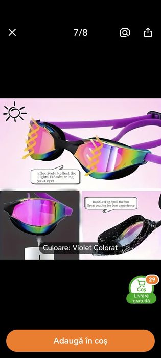 Ochelari inot antiaburire peotectie uv in cutie plastic