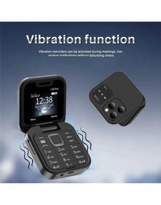 Мини телефон i16 Pro, две SIM карти, SD карта, FM, камера, LED