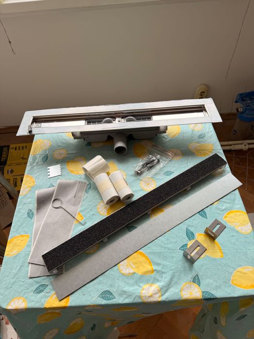 Линеен сифон Alca 550 мм – Marble Low – НОВ, със забележка