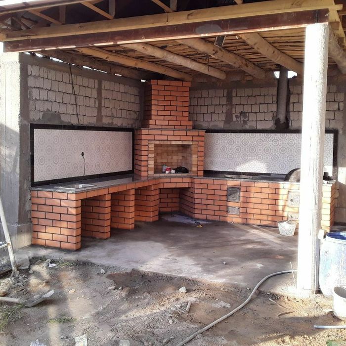 СТРОИТЕЛЬСТВО Летние кухни. Камин. Барбекю.