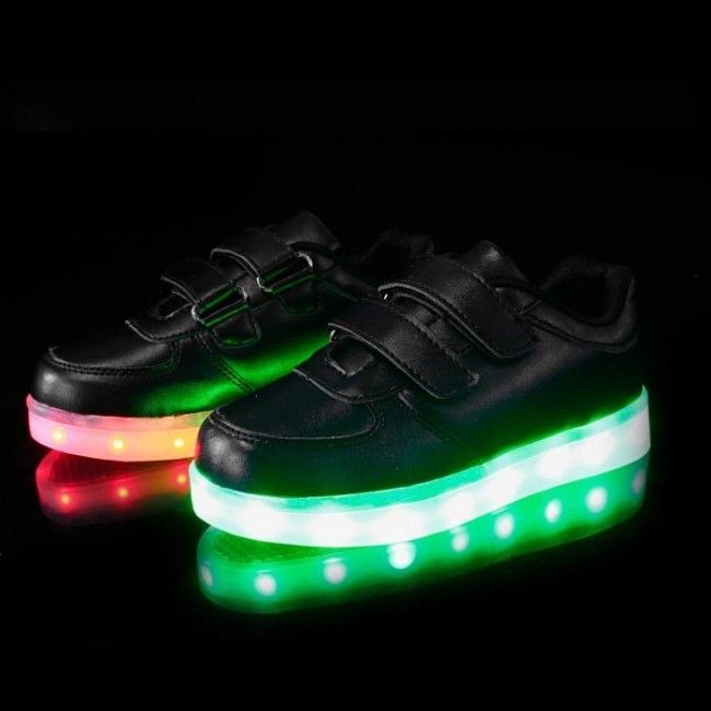 Adidasi cu Luminite / Leduri negri pentru copii