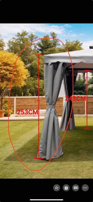 Шатёр навес зонт ткань серый