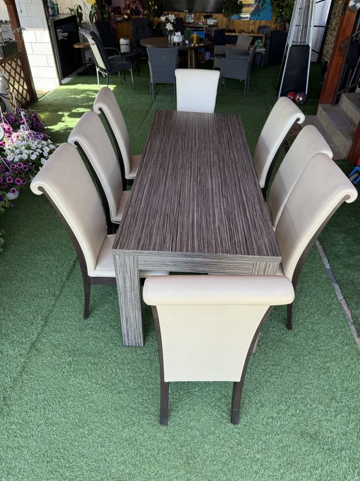 Masa living | sufragerie | dinning cu 8 scaune