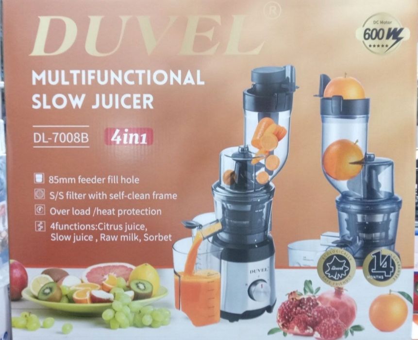 Новая шнековая соковыжималка Duvel 7008, 4in1, Sokovijimaka shnek 4в1