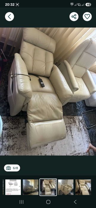 Fotoliu electric tv piele naturala an 2018 2 buc ca nou la 1/3 pret