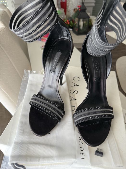 Casadei sandale cu strasuri, toc 12 cm, mărimea 38, originale