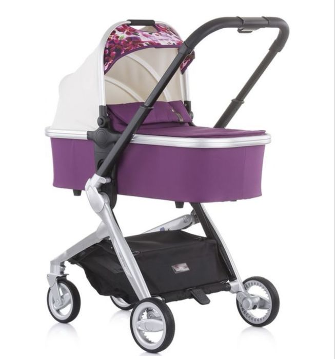 Комбинирана бебешка количка 3 в 1 Chipolino - Emotion, бяла с цветя