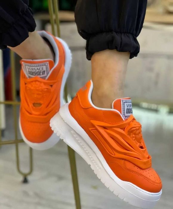 >- CEL MAI BUN PREȚ -< Sneakers high top - adidași bărbați Versace Odissea Orange model vara 2026
