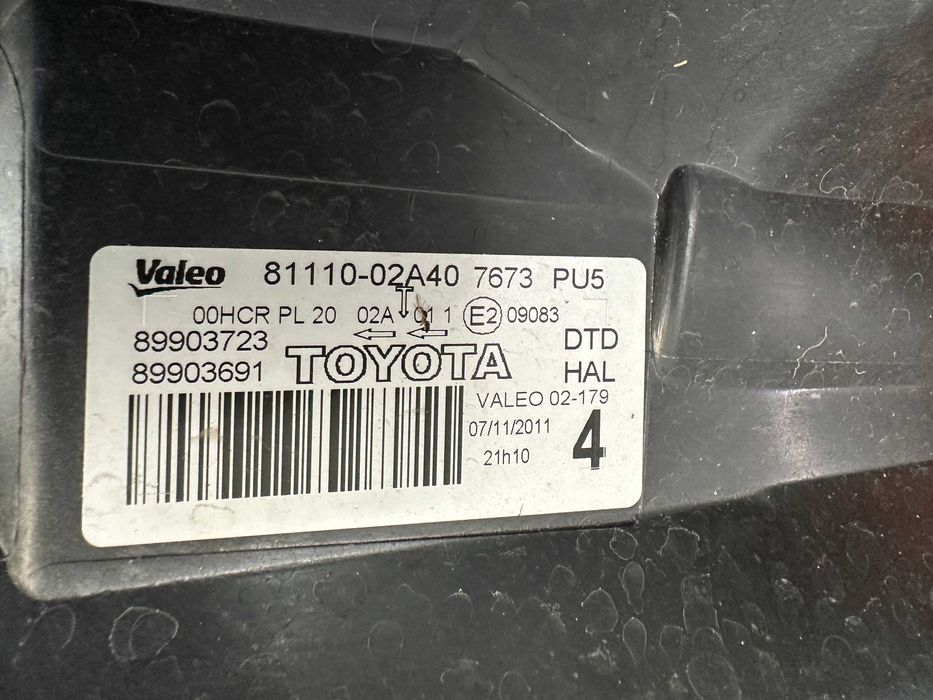 Фар фарове Toyota Auris Facelift 2010 2011 2012