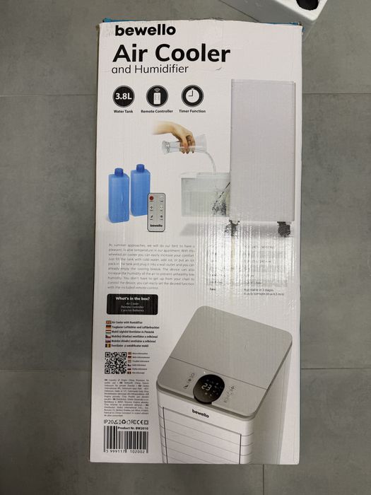 Răcitor de aer Bewello BW2010 NOU – Ventilator cu umidificare, telecomandă, 3.8L