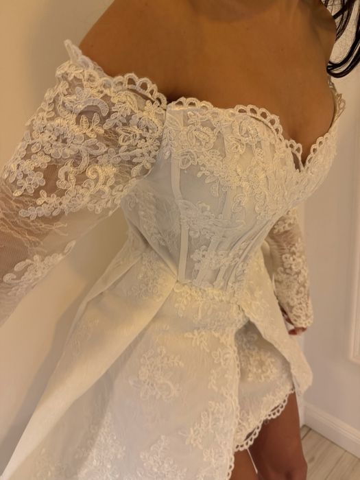 Rochie eveniment XS-S/ mireasa / dantela alba