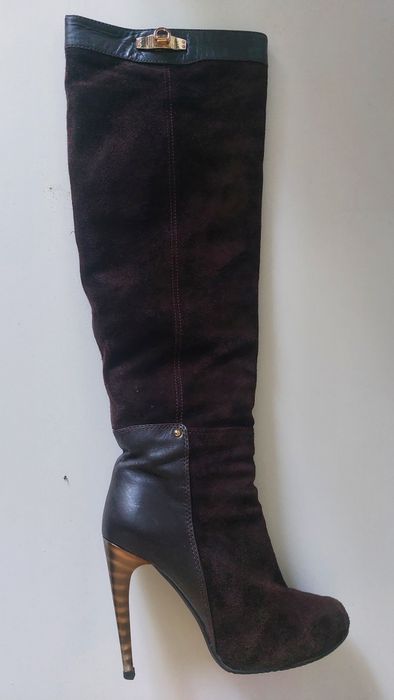 Продам сапоги зимние, тёплые,  замша, б/у