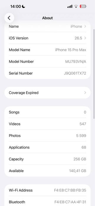 Срочно узимни IPhone 15 Pro Max сотаман. Ёмкость 96%