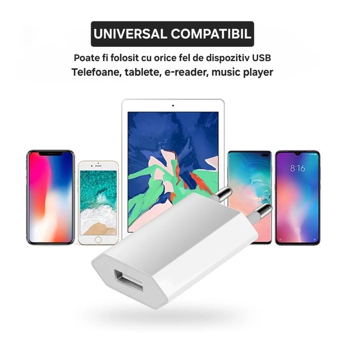 Set încărcător+cablu 1m Usb-Ios. Fastcharge. Iphone/Ipad/Ipod.