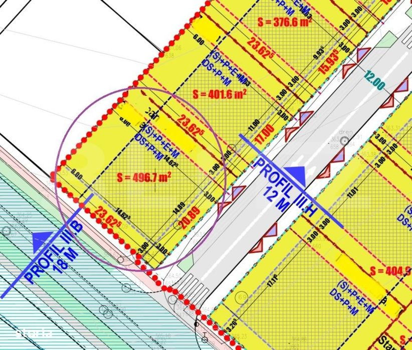 Teren intravilan, 497 mp, front 21m, zona Borhanci - Romul Ladea