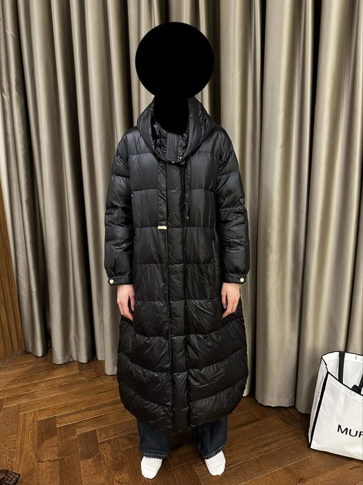 Max Mara The Cube длинный чёрный пуховик ≈ M