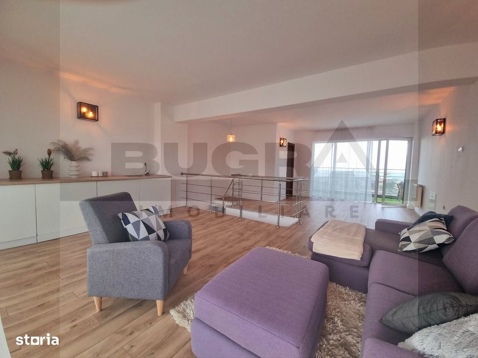 Penthouse superb pe 2 nivele, orientat E-V, cartier Buna ziua
