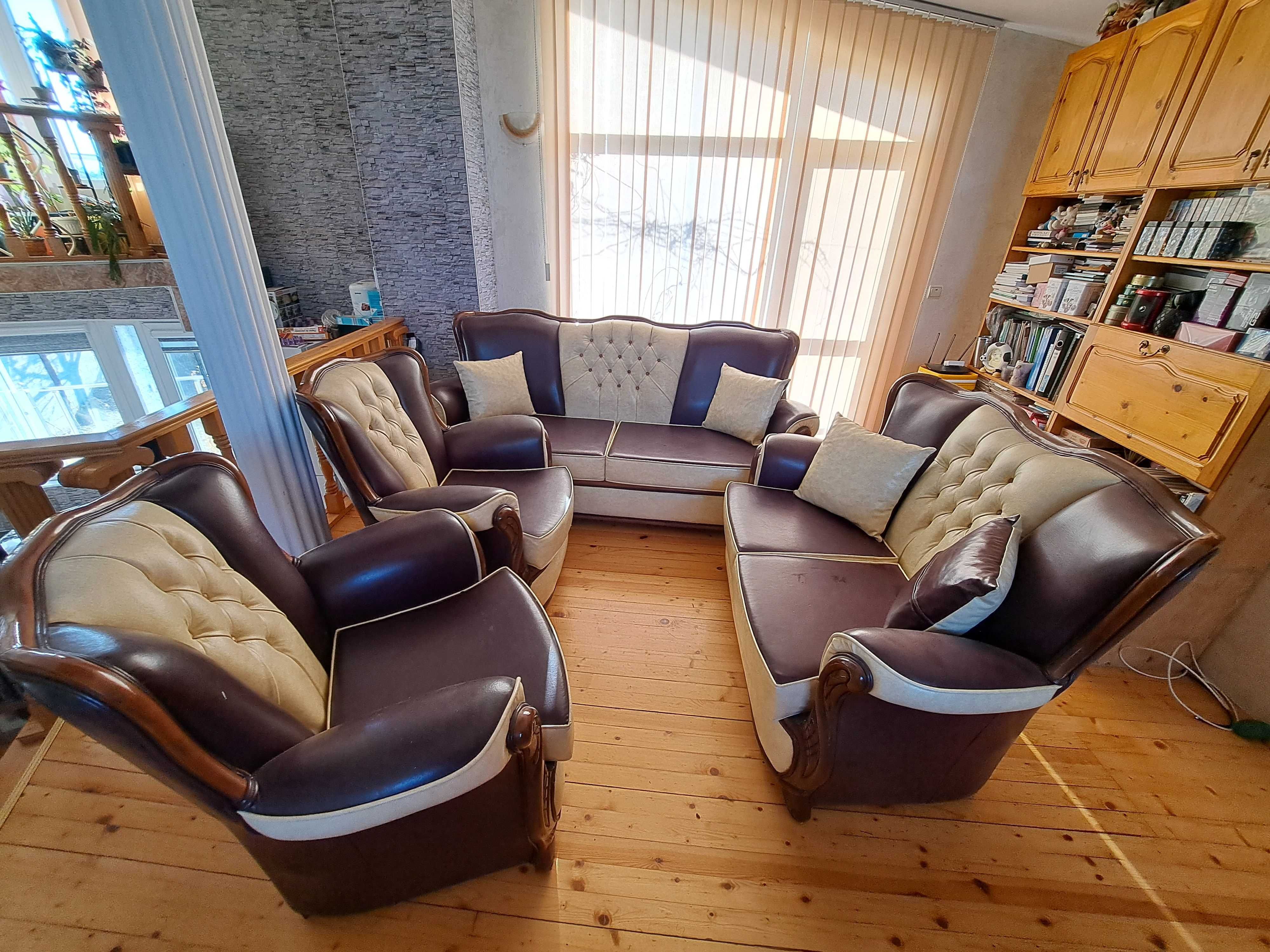 Комплект 2 дивана и 2 кресла - кожени гр. Пазарджик Запад • OLX.bg