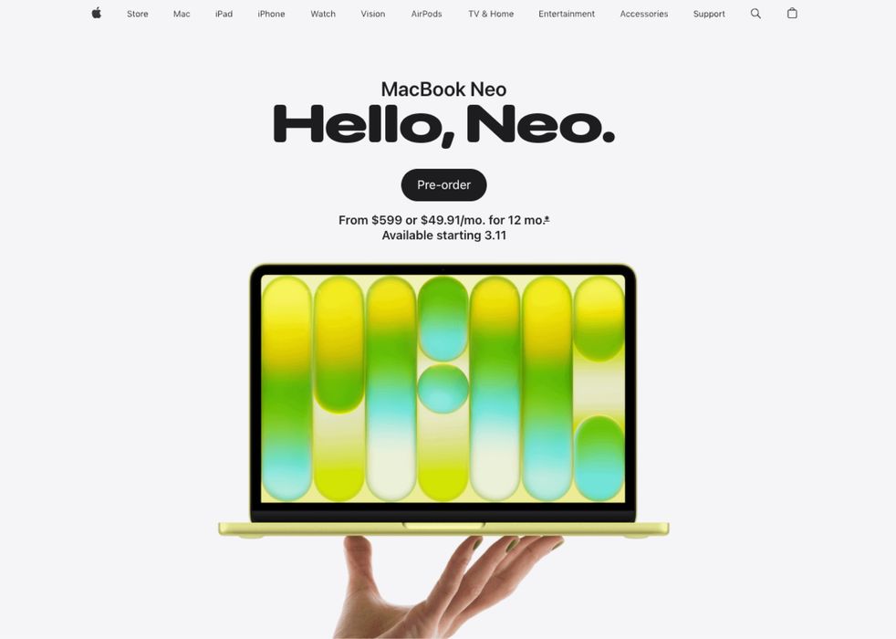 Macbook Neo 8/256 13.3 Orange! New! Новый в упаковке гарантия от магаз